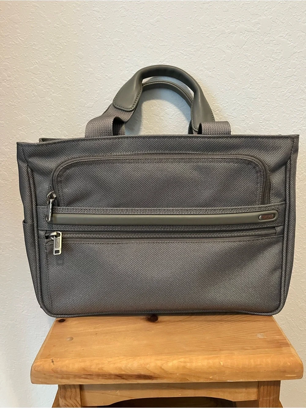 TUMI Gray Ballistic Nylon Laptop Tote Business Briefcase Work Bag